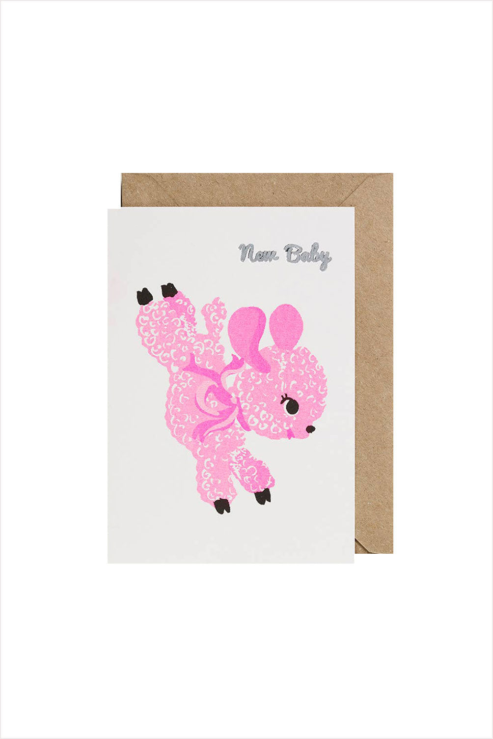 Pink Lamb Baby Card