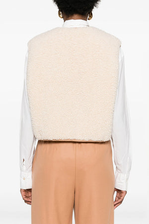 forte_forte Eco-Shearling Double Face Waistcoat Ivory