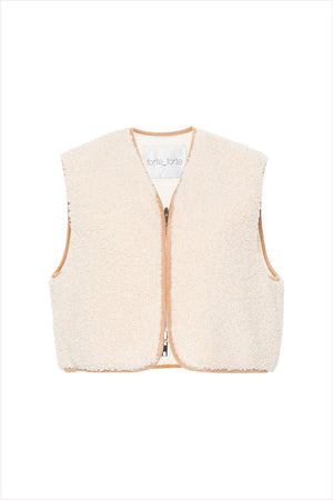 forte_forte Eco-Shearling Double Face Waistcoat Ivory