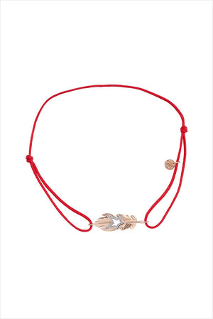 Dream Star Feather Red Cord Bracelet