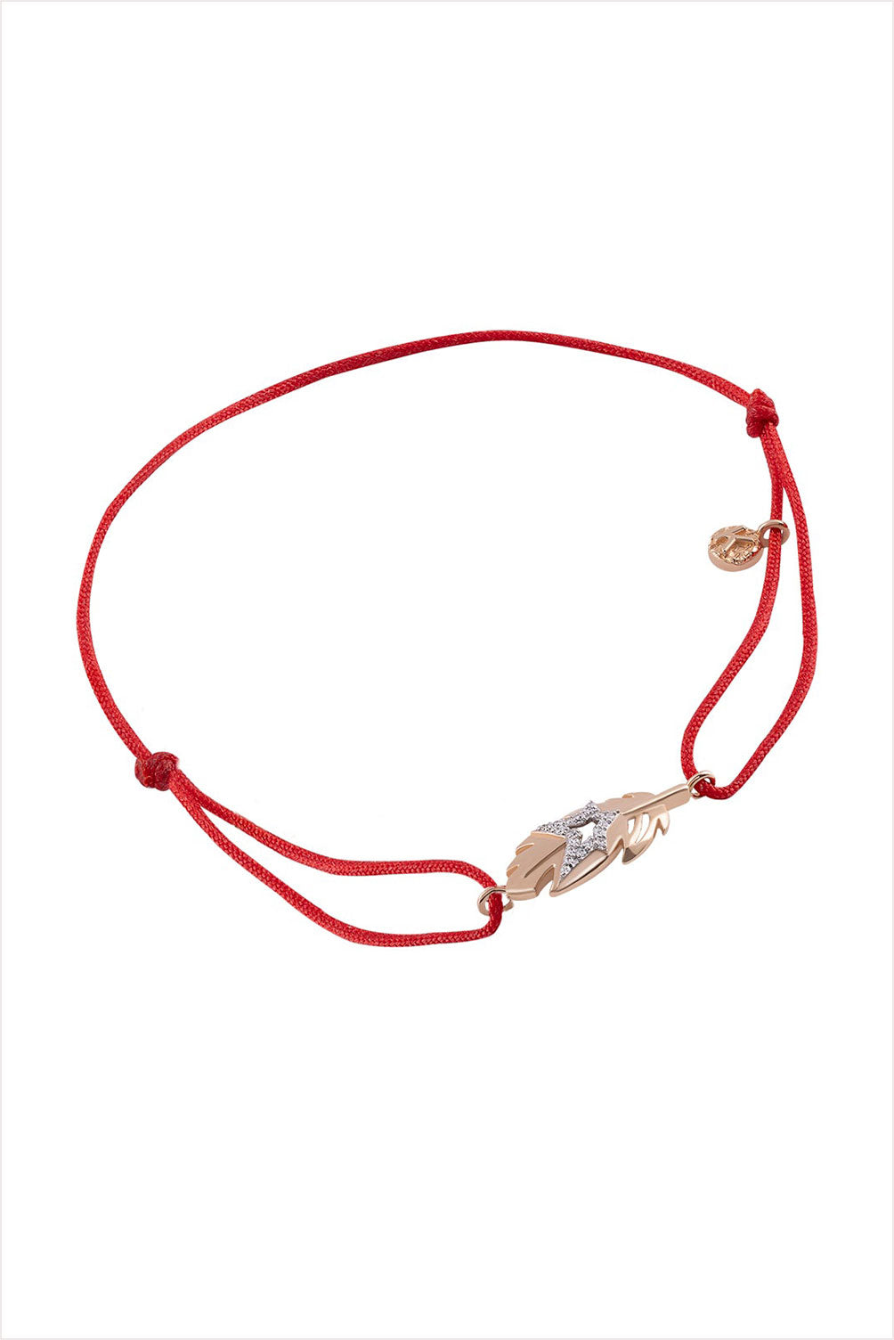 Dream Star Feather Red Cord Bracelet