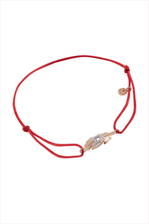 Dream Star Feather Red Cord Bracelet