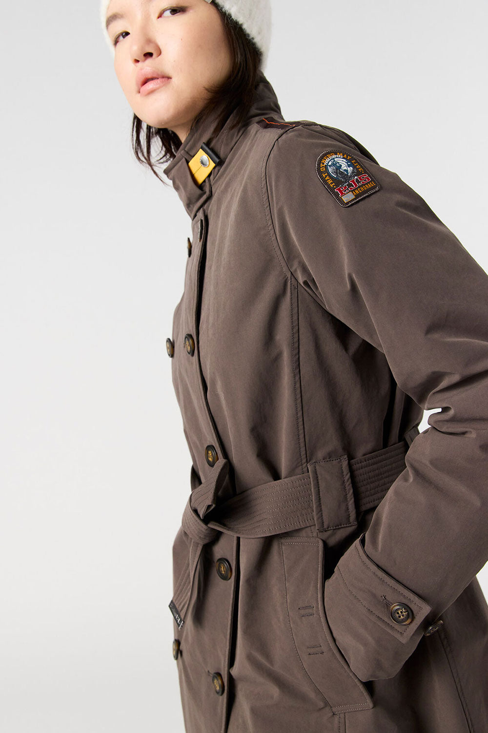 Parajumpers Kassy Padded Trench Coat Earth Brown