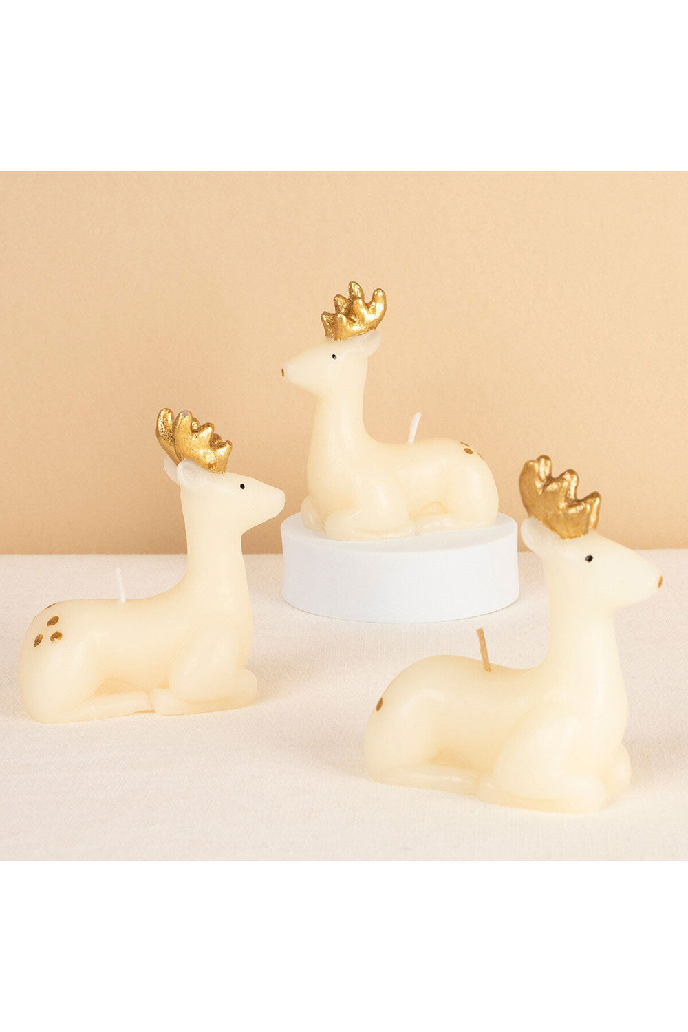 Small Ivory Reindeer Candles