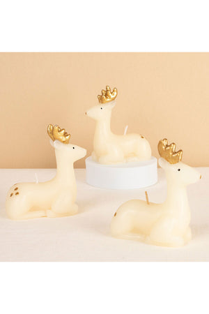 Small Ivory Reindeer Candles