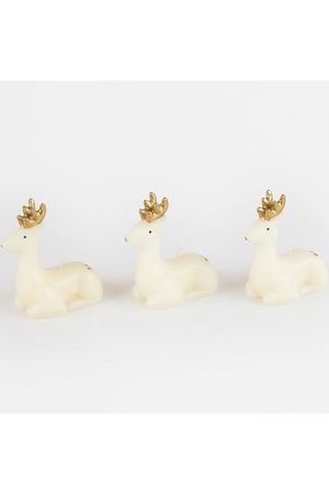 Small Ivory Reindeer Candles