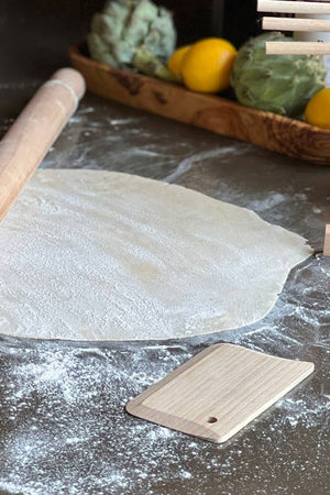 Italian Beechwood Rolling Pin and Dough Scraper Set