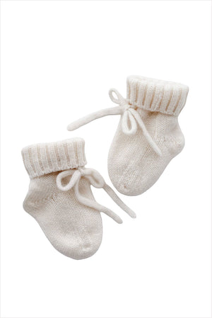 Cashmere Baby Booties Snow