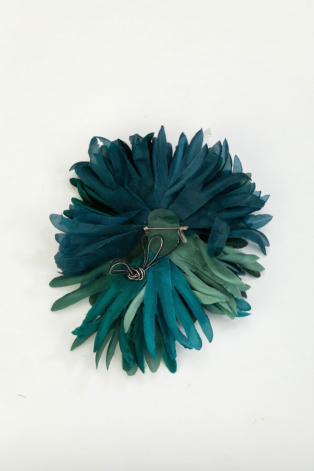 Indress Nicole Silk Anemone Brooch Green