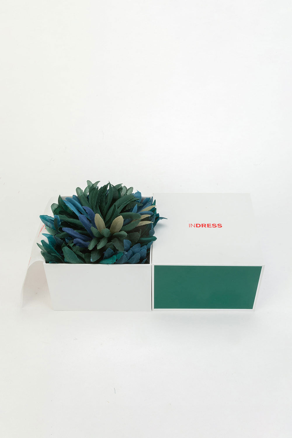 Indress Nicole Silk Anemone Brooch Green