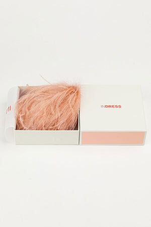 Indress Ostrich Feather Brooch Dusty Pink
