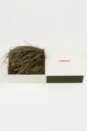 Indress Ostrich Feather Brooch Bronze