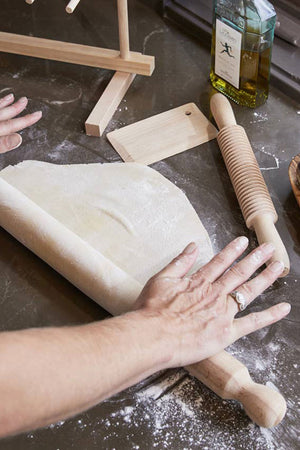 Italian Beechwood Rolling Pin and Dough Scraper Set