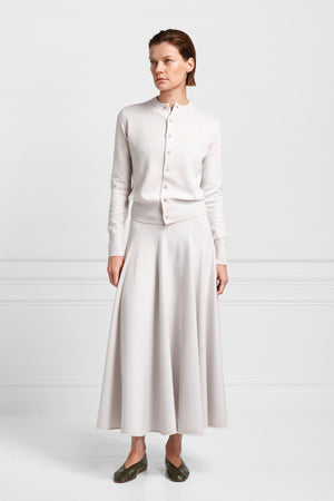 Extreme Cashmere Twirl Skirt Chalk