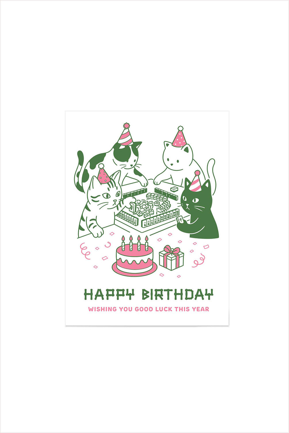 Mahjong Birthday Cats Card