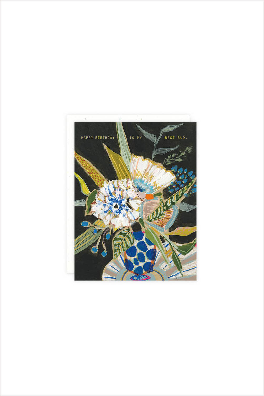 Blue Polka Floral Card