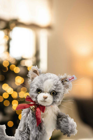 Steiff Nicki The Christmas Kitten with Red Bow