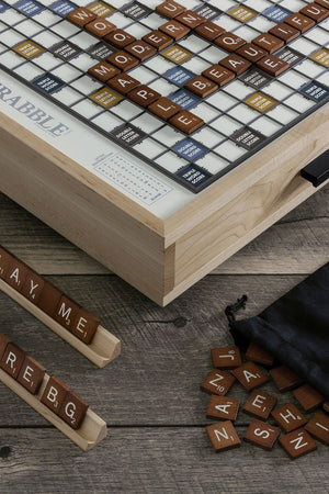 Scrabble Maple Luxe Edition with Rotating Gameboard