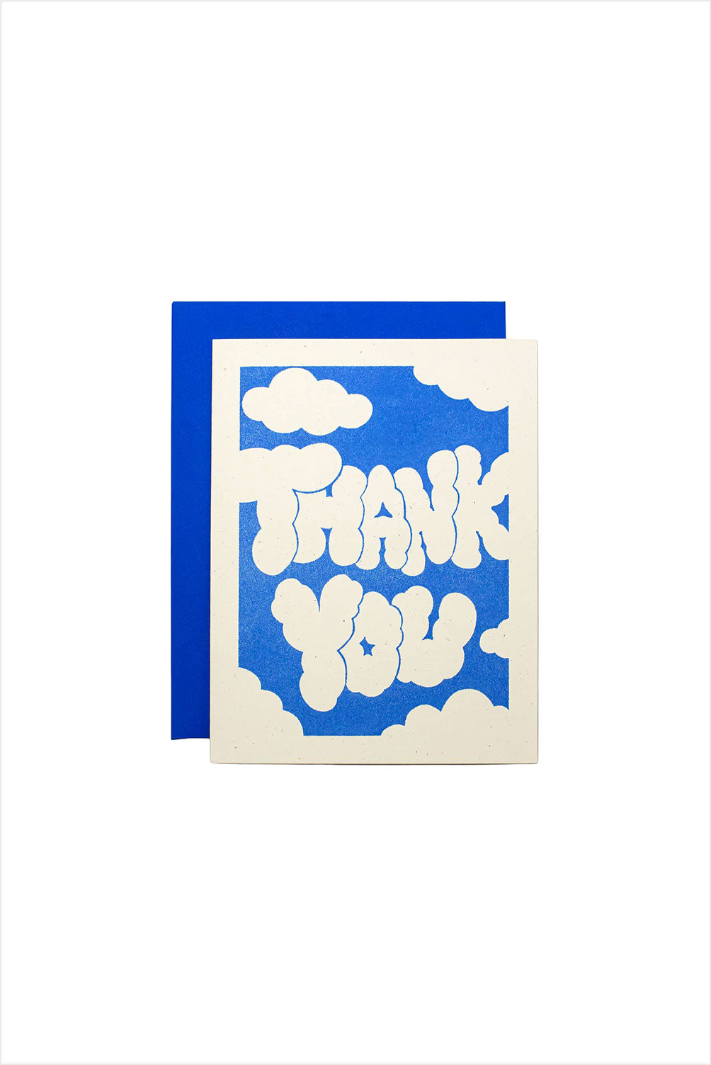 Thank You Clouds Risograph Card
