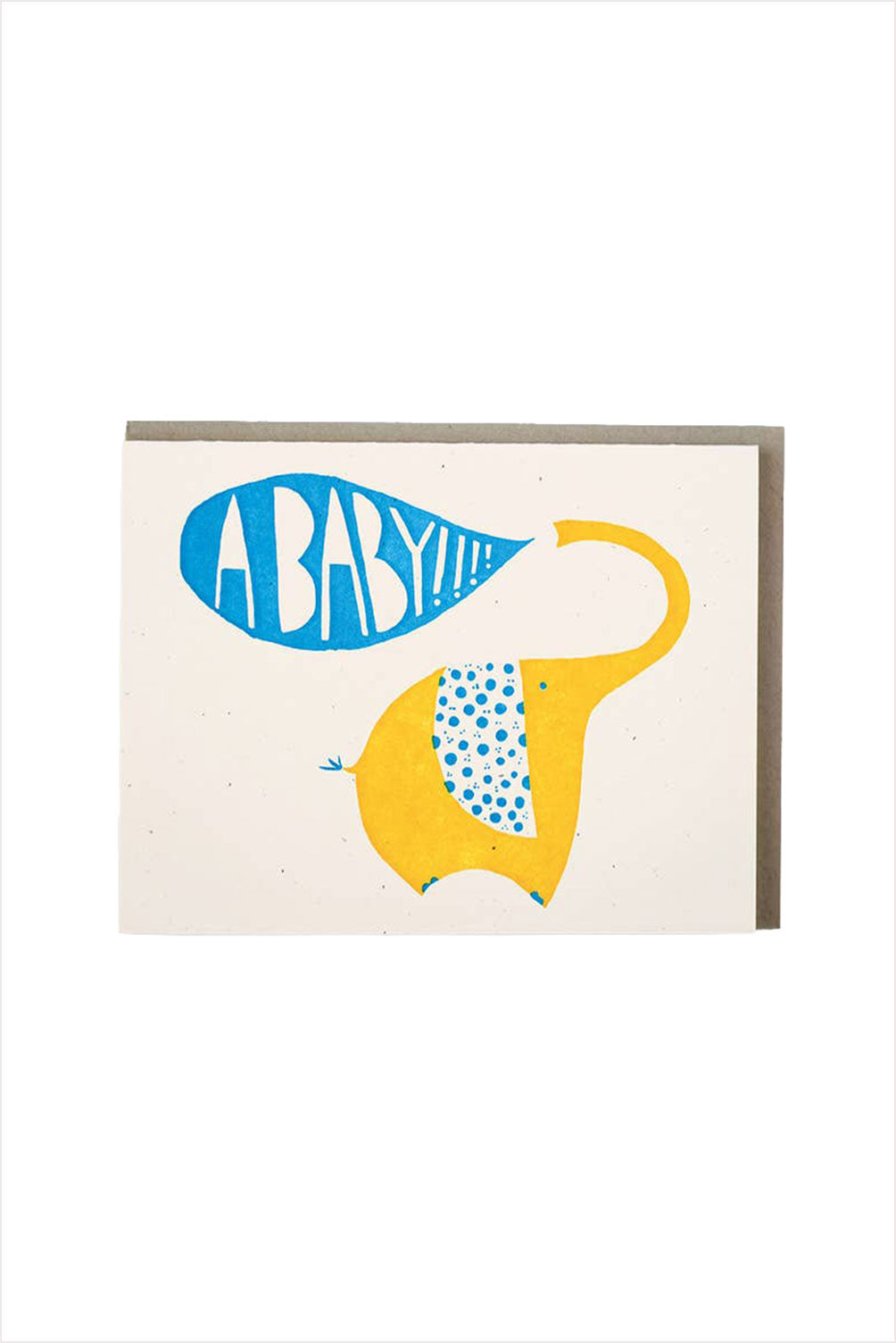 Blue Elephant Baby Card