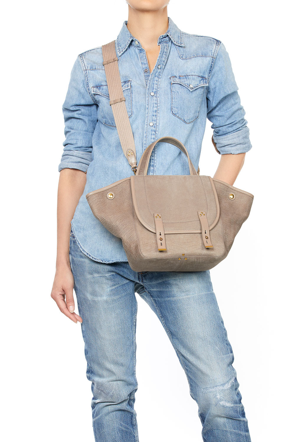 Jerome Dreyfuss Stan Panier M Imprime Croco Stone