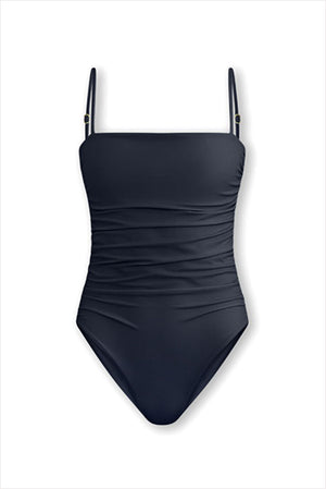 Belle Anna Ruched Maillot One-Piece Swimsuit Navy