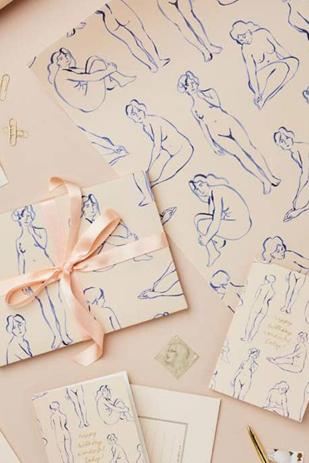 Blue Nudes Patterned Paper 3 Pack