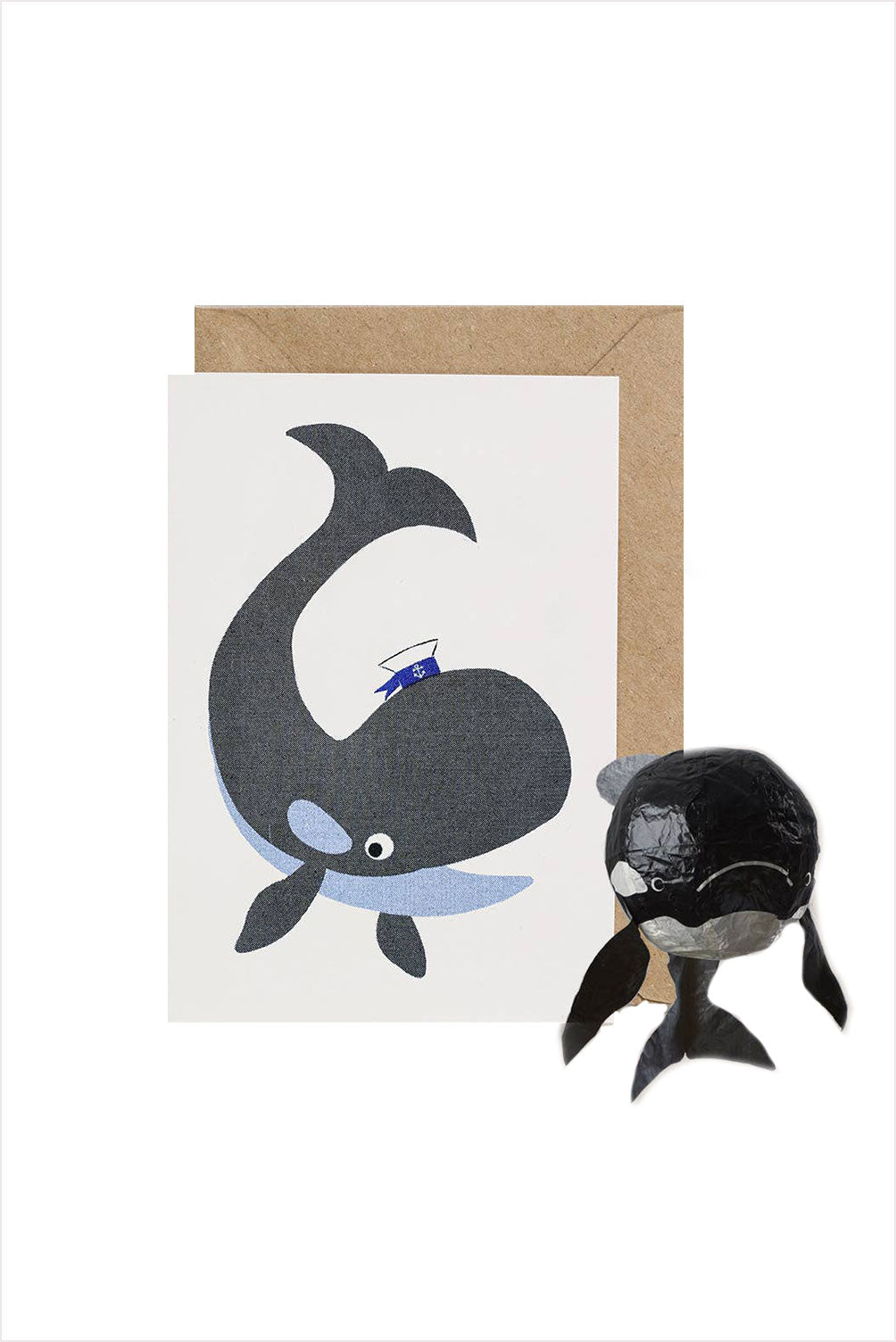 Japanese Paper Balloon Whale Card