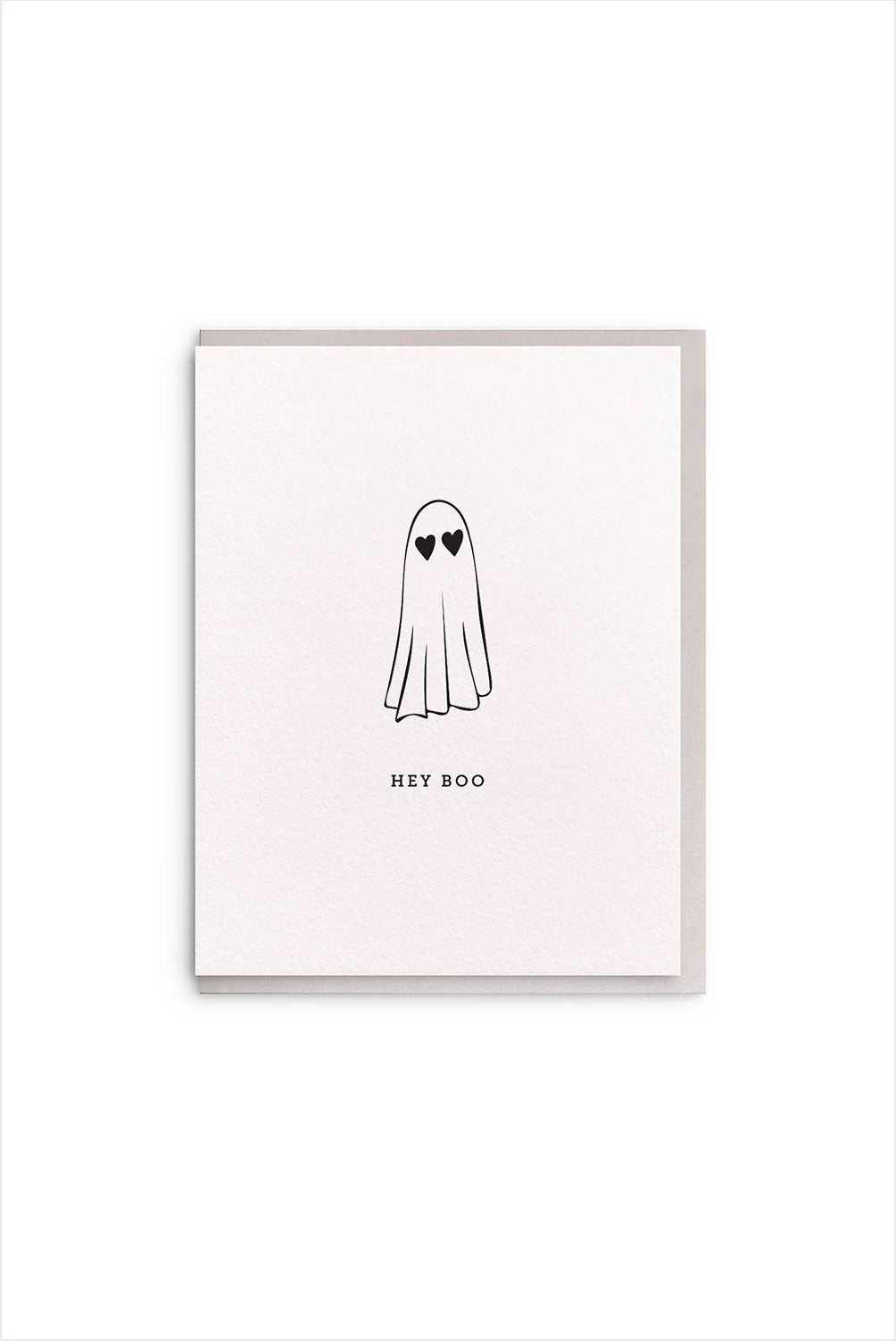 Hey Boo Letterpress Card