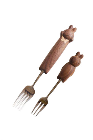 Hand-Carved Bunny Fork