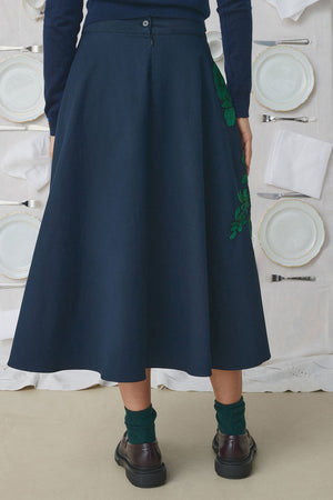 Mii Corfou Embroidered Skirt Marine
