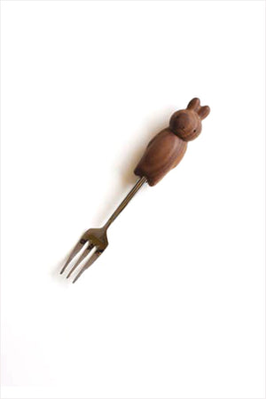 Hand-Carved Bunny Fork