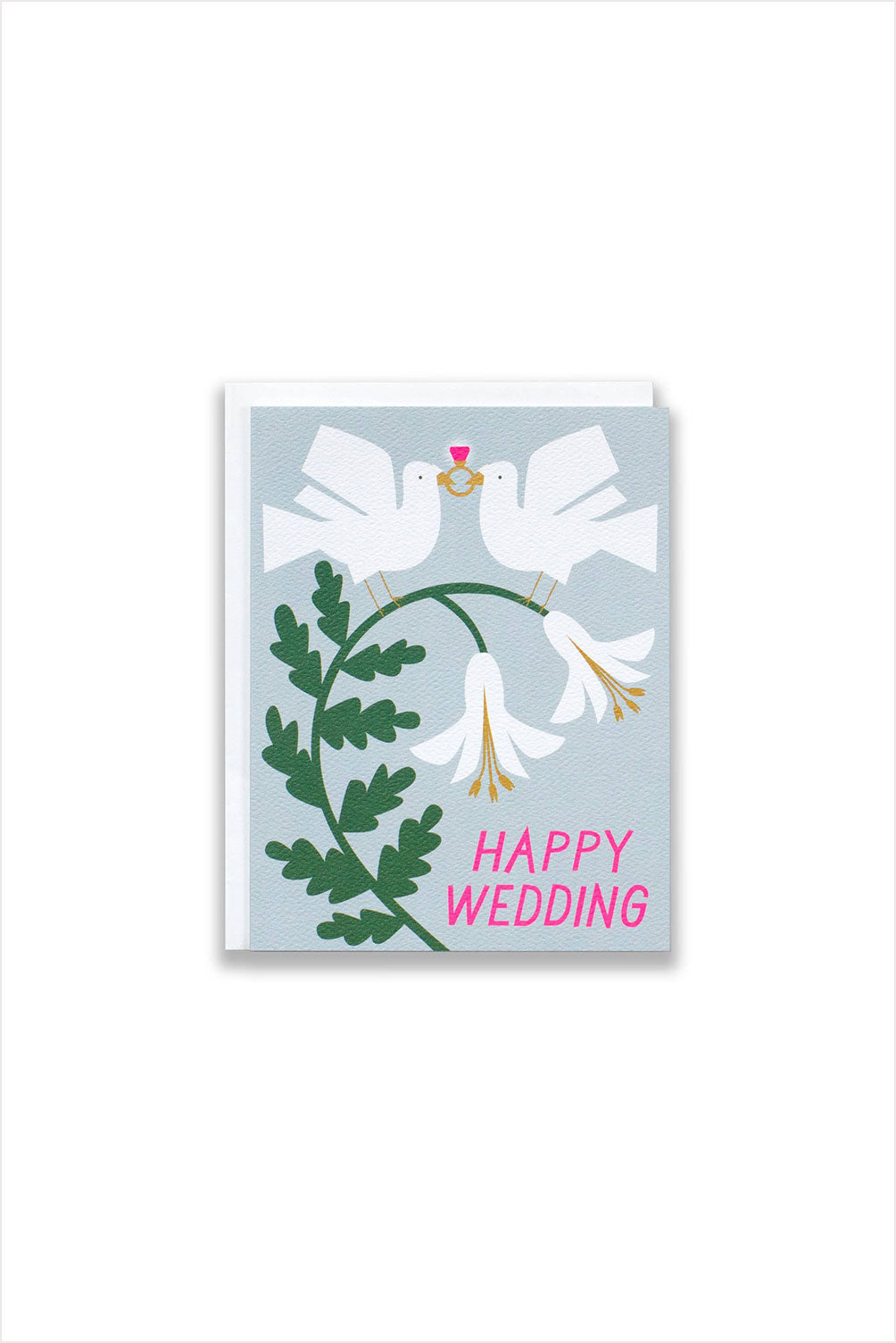 Doves Happy Wedding Note Card
