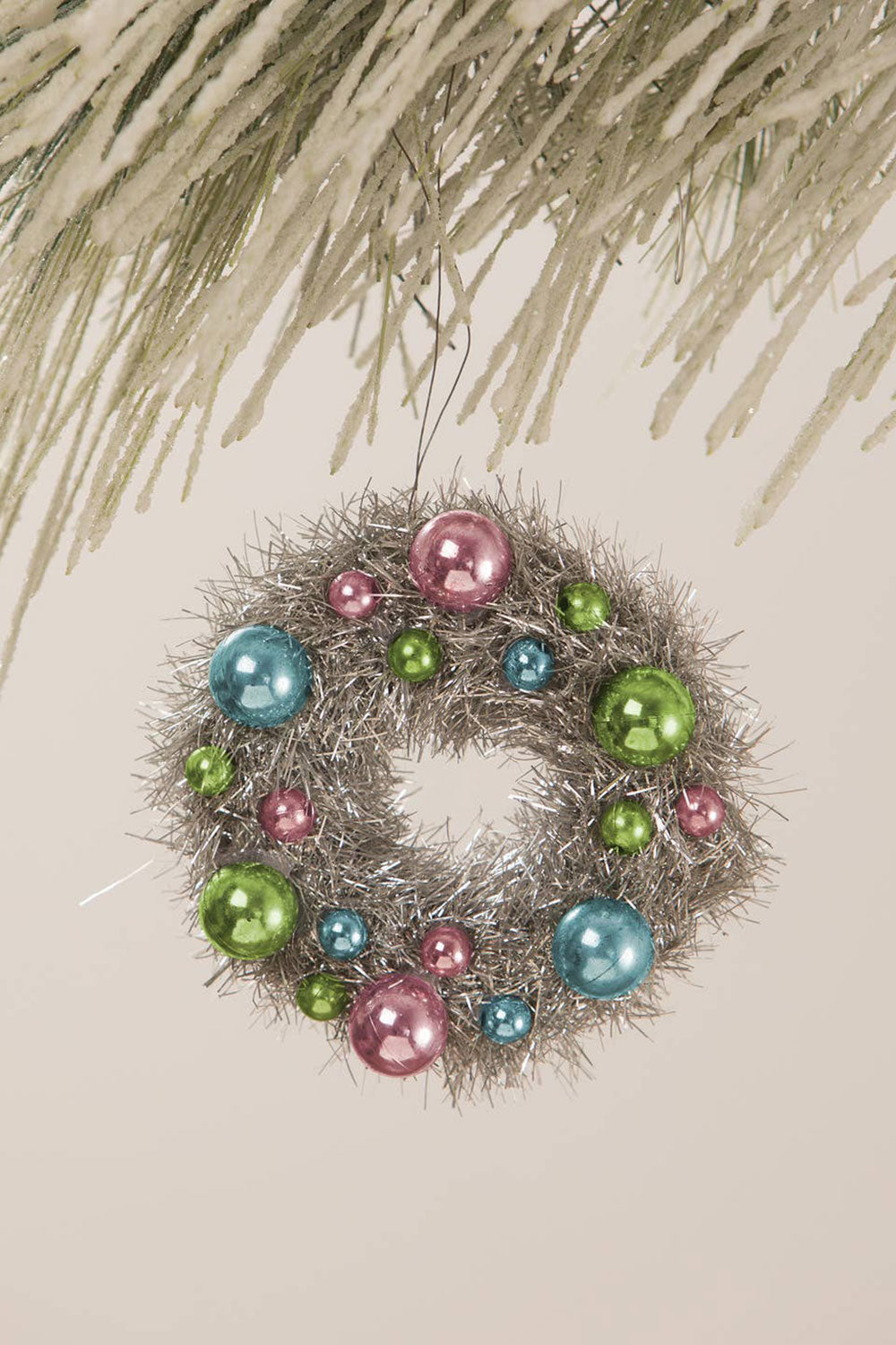 Pastel Tinsel Wreath Ornament