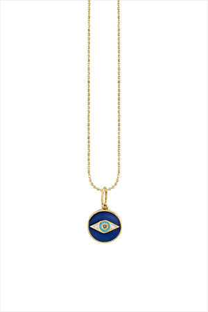 Enamel Evil Eye Medallion Necklace
