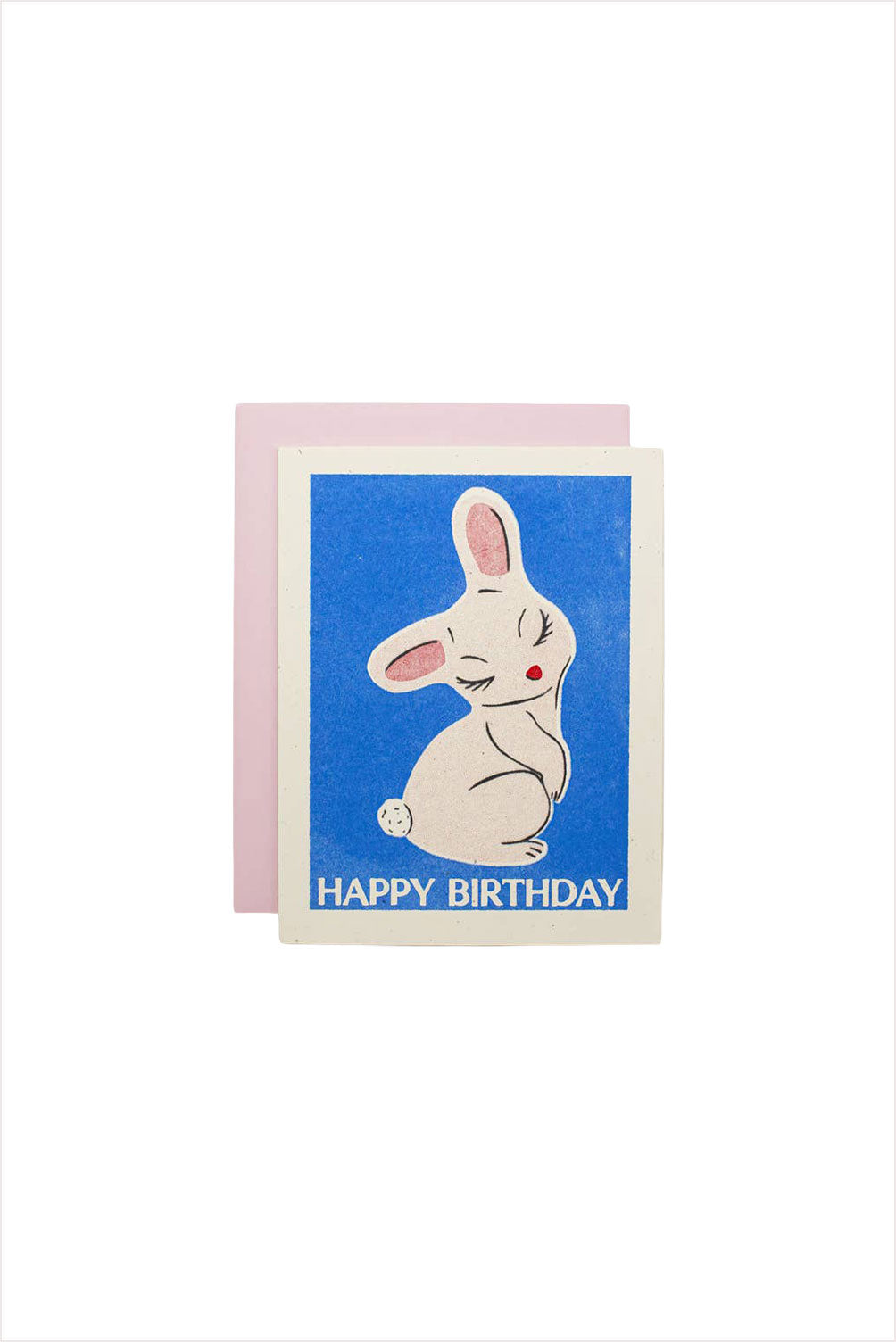 Happy Birthday Bunny Risograph Card