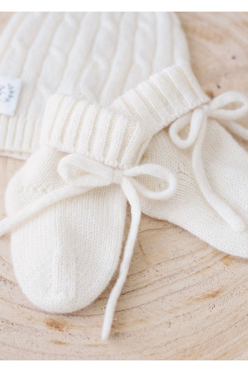 Cashmere Baby Booties Snow