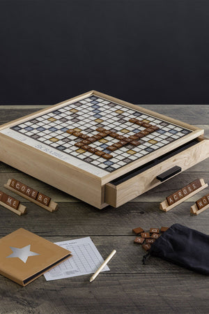 Scrabble Maple Luxe Edition with Rotating Gameboard