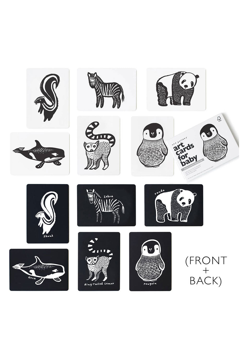 Black and White Animal Art Cards