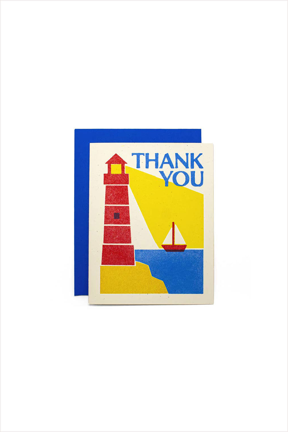 Thank You Lighthouse Risograph Card