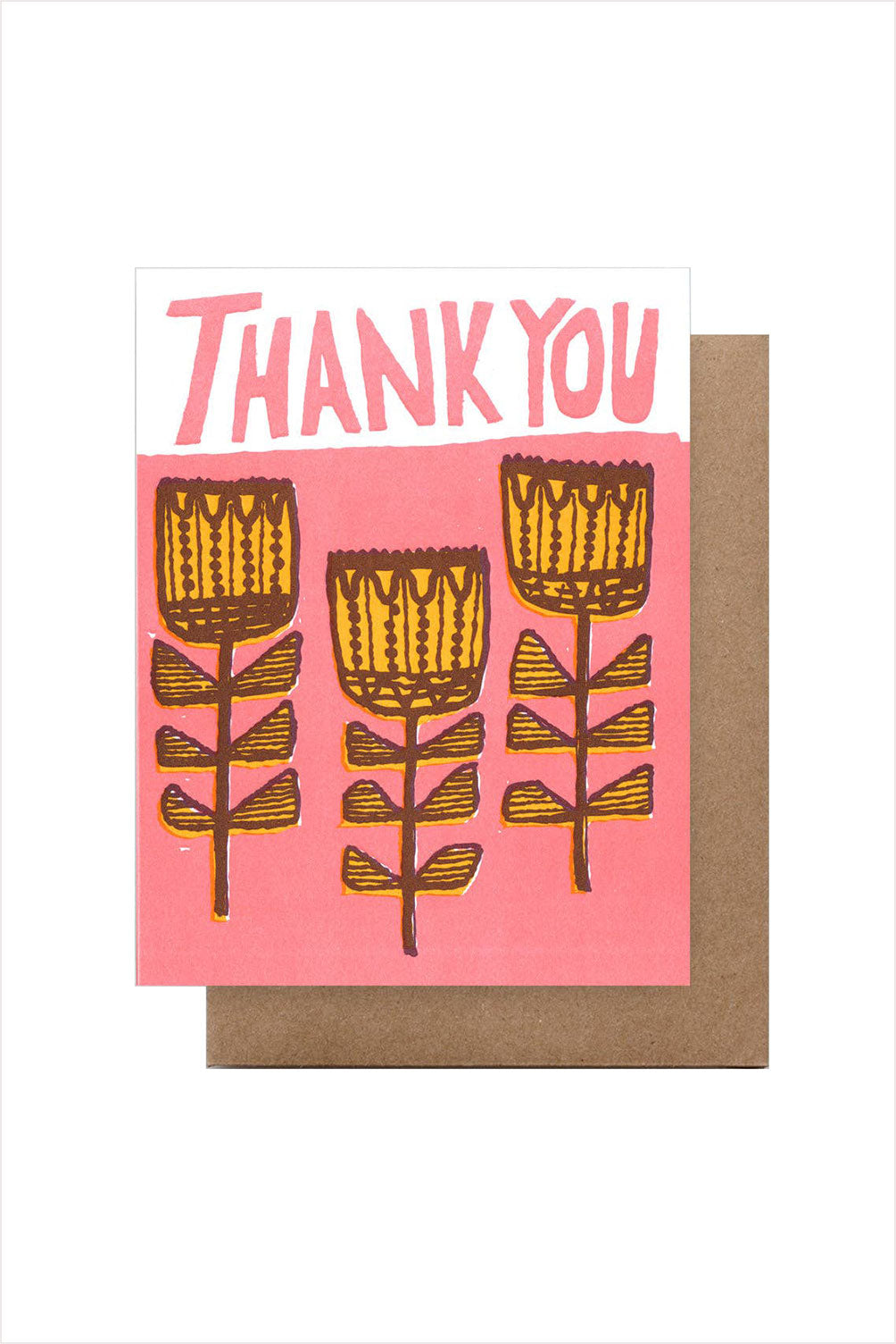 Thank You Folk Flowers Card