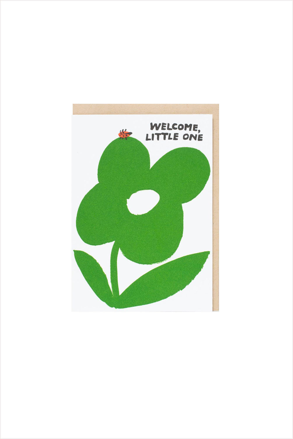 Welcome Baby Ladybug Letterpress Greeting Card