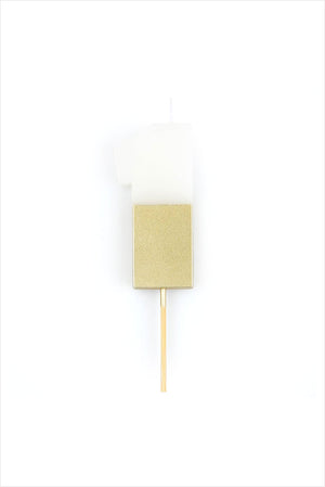 Gold Dipped Number 1 Candle