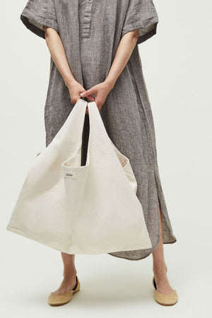 AIAYU Large Canvas Bag Ecru