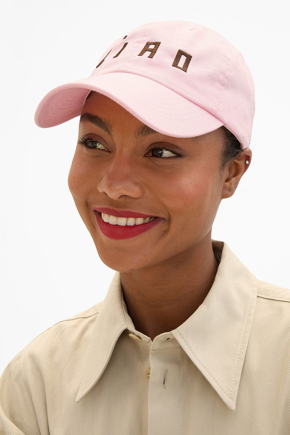 Clare V Ciao Baseball Hat Light Pink