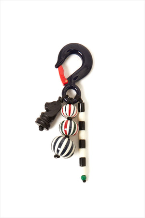 Clare V. Beaded Stripe Fob Multi Color