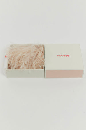 Indress Meryl Ostrich Feather Brooch Champagne