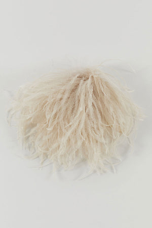 Indress Meryl Ostrich Feather Brooch Champagne