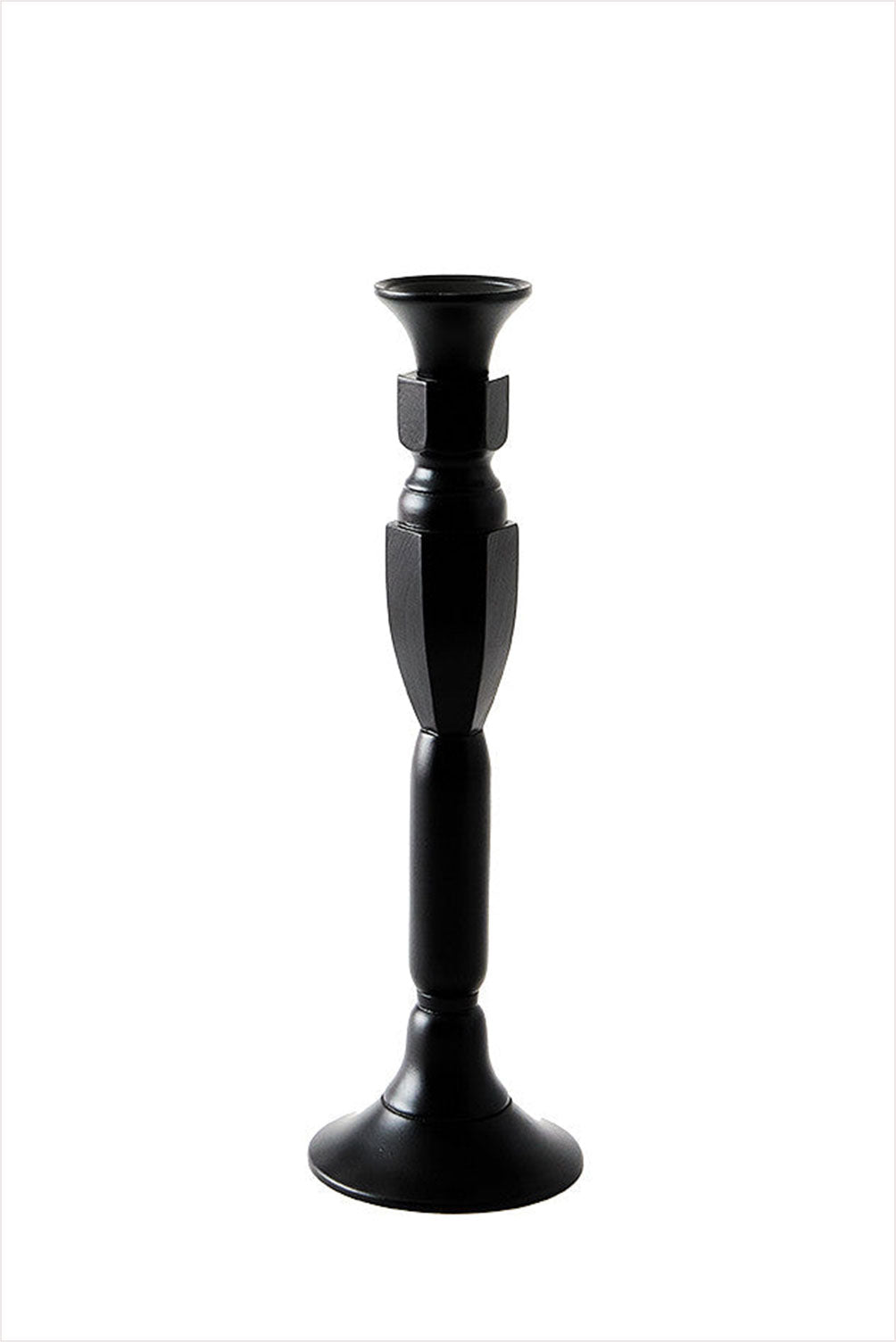Georgian Black Lacquered Candlestick No.1