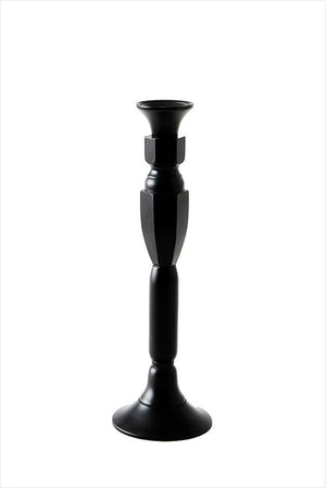 Georgian Black Lacquered Candlestick No.1